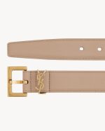 cassandre belt with square buckle in shiny box saint laurent leather - Image 2